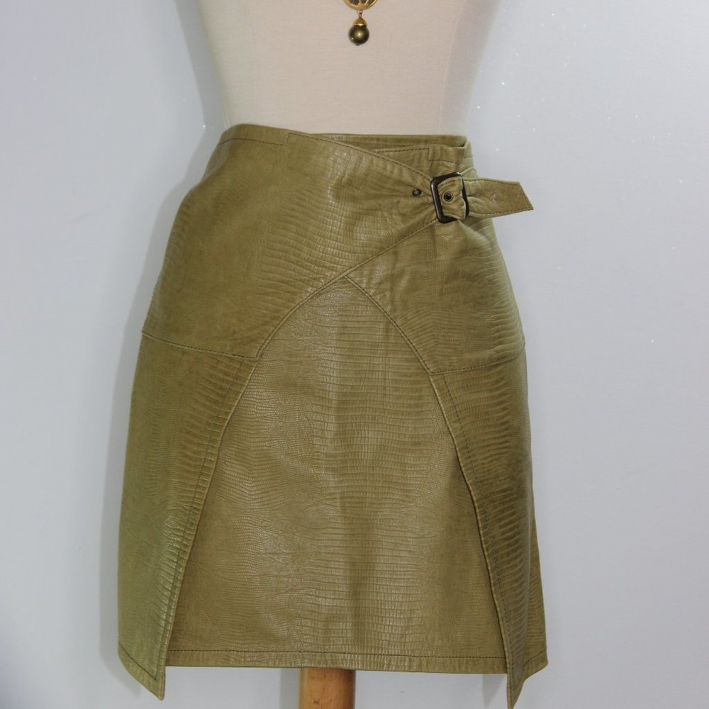 Textured Leather Skirt by Henry Beguelin